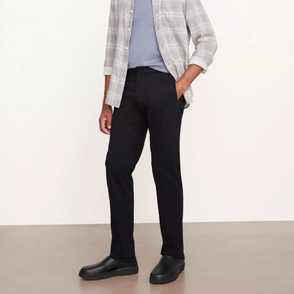 VINCE Griffith Slim Fit Cotton Twill Stretch Chino Pant Black {WW29}